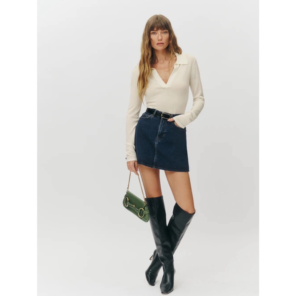 NWOT Reformation High Rise Denim Mini Skirt